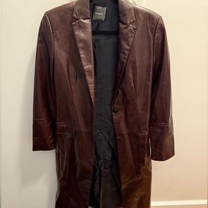 Theory Women's Dark Brown Leather Jacket